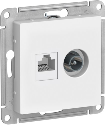 Розетка RJ45+TV Оконечная без рамки Systeme Electric AtlasDesign 2-м. белый картинка